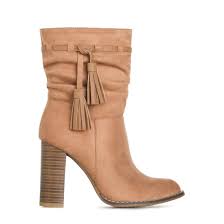 Suede boots with lacing at the front. China Suede Fabric Camel Color Block Heel Tassel Ankle Boots China Tassel Ankle Boots And Block Heel Ankle Boots Price