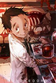 流血注意 カスカベ博士 tim burton art style anime sketch boy art
