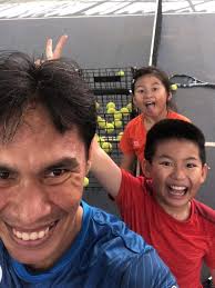 Coach Bo, Alburo Lourelu Adlawan Mari​'s Junior Tennis Students