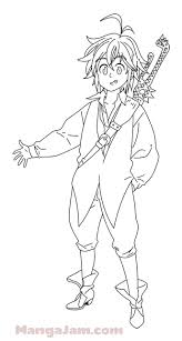 How Draw Meliodas Fb Nanatsu No Taizai 10 Seven Deadly Sins Anime Seven Deadly Sins Coloring Pages