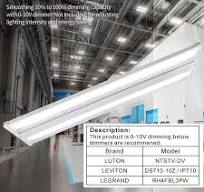Amazon.com: 165W LED Linear High Bay Light Fixture, 2FT 22280LM (135LM/W)  5000K Luz diurna LED Talleres Luz, 100-277V, 0-10V Dimmable UL/DLC Almacén  ...