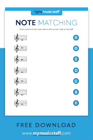 Treble Clef Note Matching Activity Sheet Music Theory Lessons Music Activities Music Theory Worksheets