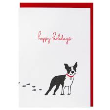 Custom birthday ecards that won't end up in the trash. Boston Terrier Holiday Card Happy Holidays Cards Smudge Ink