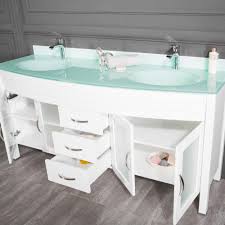 The bathroom tends to get filled with items that you can arrange in the cabinet and drawers of the bathroom vanity. 72 Inch White Bathroom Vanity