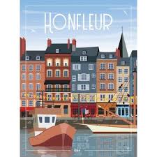 Affiche Honfleur Affiches De Voyage Retro Affiches De Voyage Affiche De Voyage Vintage