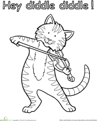 See more of our nursery rhymes and folk song lyrics. The Cat And The Fiddle Worksheet Education Com Hey Diddle Diddle Nursery Rhyme Theme Coloring Pages