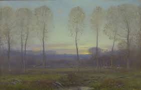 October Twilight Dwight Tryon 1915 Oil On Panel 18 X 27 3 4 Colby College Museum Of Art Art Museum Create Image Art
