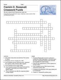 Learn All About Franklin D Roosevelt With These Free Printables Franklin D Roosevelt Crossword Puzzle Roosevelt