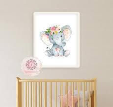 Purchase of artwork does not mean purchase of copyright. Boho Floral Elephant Wall Art Print Nursery Ethereal Whimsical Zoo Safari Animal Watercolor Printable Decor Baby Room Art Diy Baby Room Art Elephant Wall Art