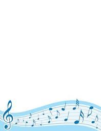 Music Border With Treble Clef And Notes In Blue Free Downloads At Http Pageborders Org Download Music Bord Music Border Clip Art Borders Free School Borders