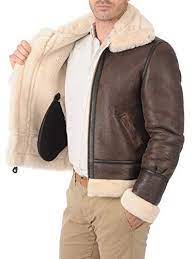 B3 Raf Real Fur Bomber Leather Aviator Flight Sheepskin Shearling Jacket Shearling Jacket B3 Bomber Jacket Fur Bomber