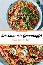 Reissalat Mit Granatapfelkernen Und Pistazien Rezept Reissalat Reissalat Vegetarisch Salat