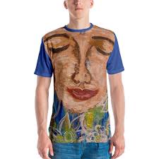 Men's Buddha T-Shirt: All-Over Print, Colorful Design