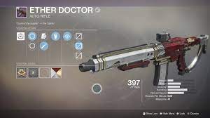 Dawning requires you to farm dark ether cane. Ether Doctor Autorifle Destiny2