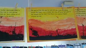 Bushfire Art And Writing Natural Disasters Art Teaching Art Art Lessons