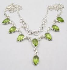 Metal Sterling Silver Gemstone Peridot Genuine Gemstone Size 6x9 Mm Drop Cabochon Necklace Length 45 C Jewelry Silver Jewelry Handmade Art Necklaces