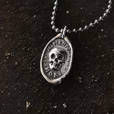 Double Sided Wax Seal Necklace Memento Mori Memento Vivere Wax Seal Necklace Wax Seal Pendant Memento Vivere