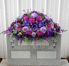 Spring cemetery vase flower arrangement featuring purple roses and wildflowers, $35.99 15 Memorial Day Flowers Ideas In 2021 Grave Flowers Memorial Flowers Grave Decorations