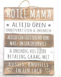 Bol Com Wandbord Hotel Mama Hout Woondecoratie Cadeau Moederdag Verjaardag
