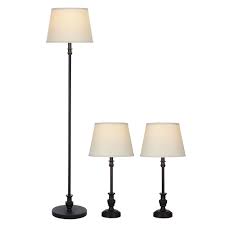 Philips disney cars indoor portable 10 inch kids table lamp with shade, red. Better Homes Gardens Traditional 3 Piece Table And Floor Lamp Set Bronze Walmart Com Walmart Com
