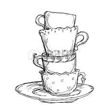 See more ideas about coloring pages, coloring books, colouring pages. Set Sketch Cups And Saucer Isolated Vector Stock Vector 23679248 Teapot Drawing Tea Cup Drawing Tea Cup Art