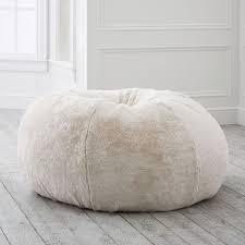Large shaggy fur beanbag cover blue pink cloud chair soft. Furlicious Ivory Faux Fur Bean Bag Chair Slipcover Pottery Barn Teen
