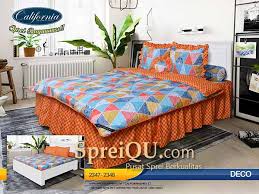 Tersedia berbagai motif baru seperti batik, motif bola, motif karakter kartun anak dan juga motif binatang. Bed Cover California Deco 180x200 Spreiqu Sidoarjo
