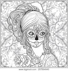 You can now print this beautiful sugar skull day of the dead coloring page or color online for free. Portrait Young Vector Photo Free Trial Bigstock