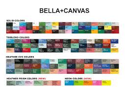Bella Canvas 3001 Color Chart Related Keywords Suggestions