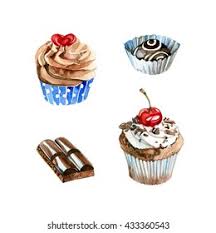 Two Creamy Cupcakes Biscuits Rose Marker Stock Illustration 662330989