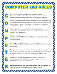 Safety issues in computer suites. K 5 Computer Lab Rules K 5 Technology Lab