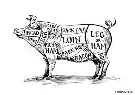 Ink Black And White Pig Butchers Chart Buy This Stock