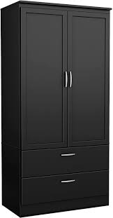 Here are our suggestions for how to equip one. Amazon Com South Shore 2 Door Wardrobe Armoire With Adjustable Shelves And Storage Drawers Pure Black Furniture Decor