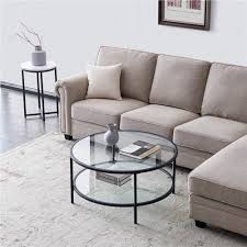 Earn 2 credits for every $1 spent at myer & unlock exclusive offers. 2 Layer Round Tempered Glass Coffee Table With Metal Frame Black
