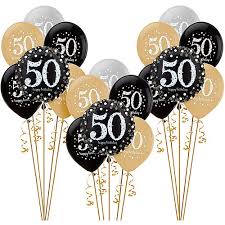 Unique 50th birthday gift idea for men: Sparkling Celebration 50th Birthday Balloon Kit Party City