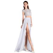 2 piece wrap skirt top dress set psychedelic abstract art digital print ruched ruching wrinkle crease dress turtle neck maxi y2k avant garde. Two Piece Dress High Slit Grey Maxi Dress Sexy Evening Maxi Dresses Evelyn Belluci