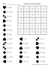 Adding And Subtracting Integers Color Worksheet Subtracting Integers Integers Adding And Subtracting Integers