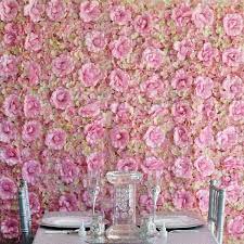 4 Panels 11 Sq Ft Uv Protected 3d Pink Cream Silk Rose Hydrangea Flower Wall Mat Panel In 2021 Flower Wall Flower Wall Backdrop Wall Backdrops