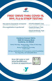 You can visit your state or local health department's website to look for the latest local information on testing. Free Covid Testing At The Gardena Carson Family Ymca Facebook