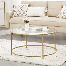 Show off your great taste in music and furniture with this unique coffee table. Buy Vasagle Round Coffee Table Glass Table With Golden Steel Frame Living Room Table Sofa Table Robust Tempered Glass Stable Decorative Gold Ulgt21g Online In Turkey B07qv7yhvl