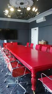Traditional Victorian Table Turned Into A Bespoke Modern Boardroom Table We Love Red Www Dutch Interior Design Furniture Corporate Office Design Red Furniture