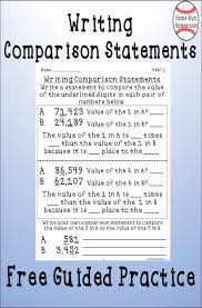 Writing Comparison Statements Worksheets Free Guided Practice 4 Nbt 1 In 2020 Writing Teaching Resources Guided Practice Writing Practice