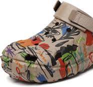 ELIOGN Boys EVA Garden Shoes - Lightweight Slip-On Clogs with Straps,  Breathable Water Shoes with Print for Beach, Garden, Shower or Leisure,  Graffiti ...