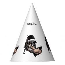 Cartoon Wolf With A Dynamite On His German Helmet Party Hat Zazzle Com Cartoon Wolf Party Hats German Helmet