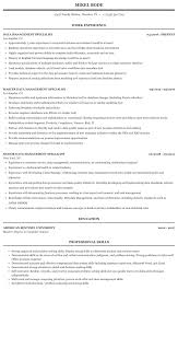 Listing a degree on a resume is part and parcel of resume writing. Data Management Specialist Resume Sample Mintresume