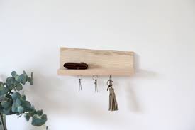 Magnetic Key Holder Shelf Wall Decor Wooden Shelves By Martelo And Mo In Hooks Hangers