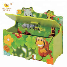 Side 1 of the toy chest. Toffy Friends Kid S Jungle Wooden Storage Toy Box With Lid Green Buy Wooden Toy Box Kids Toy Box With Lid Kids Storage Toy Box Product On Alibaba Com