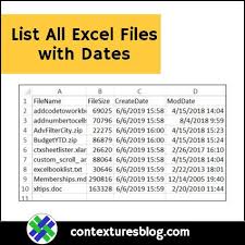 Use This Macro To List All Excel Files In A Specific Folder With Size And Date Info Excel Excel Slow Internet Microsoft Excel