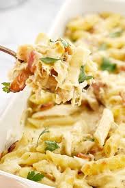 Got Leftover Costco Rotisserie Chicken Try These Recipes Creamy Chicken Pasta Chicken Pasta Bake Creamy Chicken Pasta Bake