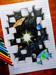 I Sorprendenti Disegni Di Un Sedicenne Che Escono Fuori Dalle Pagine Greenme Disegni 3d Arte 3d Arte Creativa
